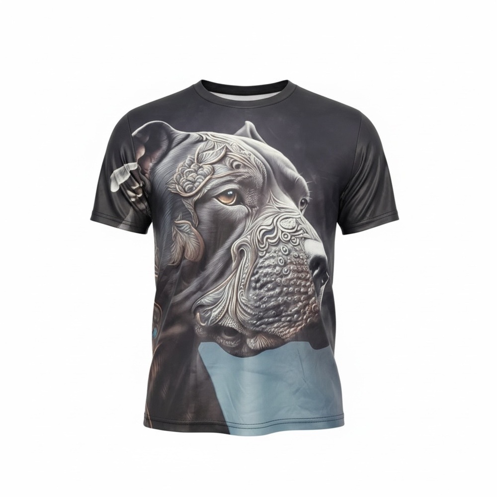 2XL Mens Graphic Dog Print T-Shirt